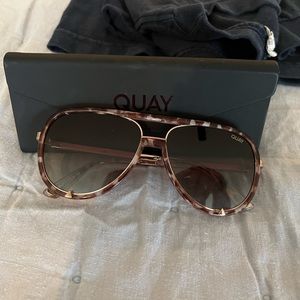 Quay Australia Brown Patterned Aviator Sunglasses